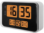 Lowell JD9910 orologio da parete e da tavolo Orologio radiocomandato Rettangolo Nero, Arancione, Argento