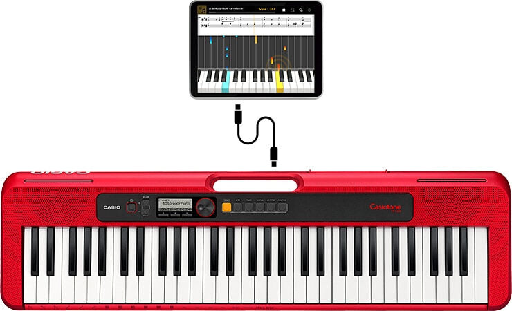 Casio CT-S200 tastiera MIDI 61 chiavi USB Rosso, Bianco