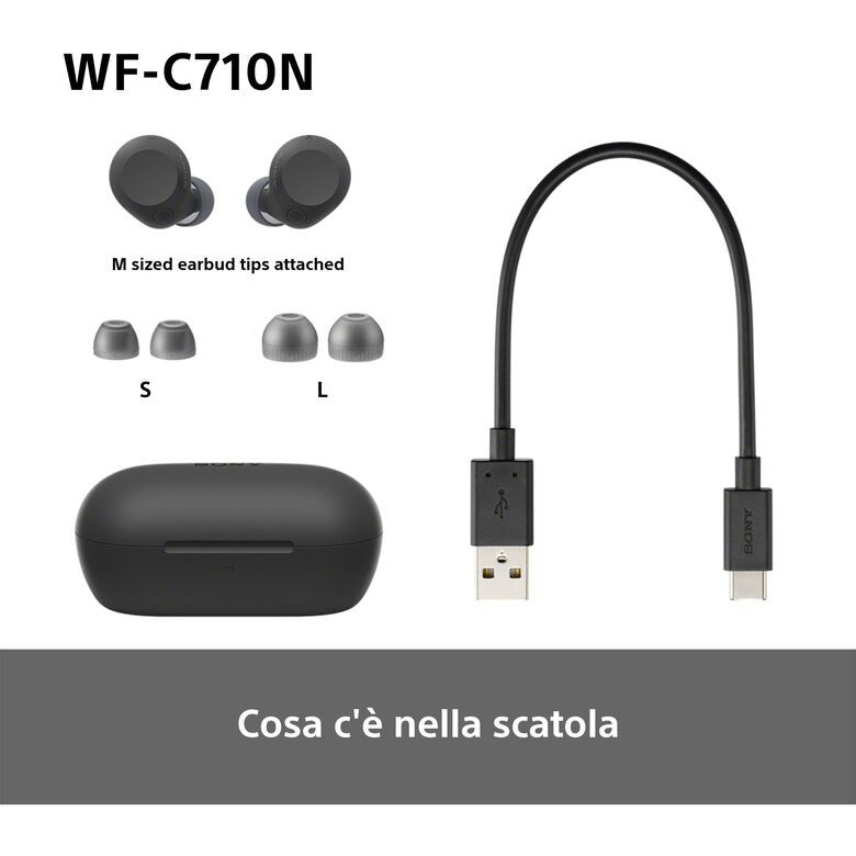 Sony WFC710NB.CE7 cuffia e auricolare True Wireless Stereo (TWS) In-ear Musica e Chiamate USB tipo-C Bluetooth Nero