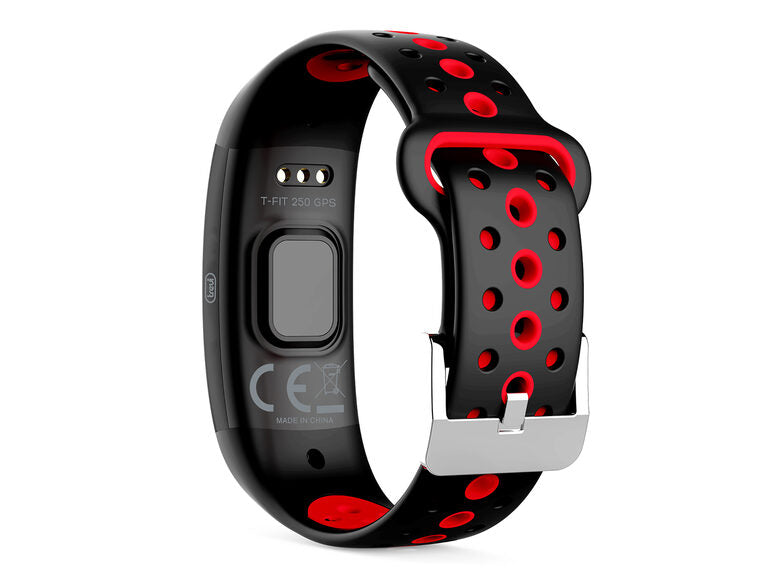 Trevi T-FIT 250 GPS LCD Braccialetto per rilevamento di attività 2,44 cm (0.96") IP68 Nero, Rosso