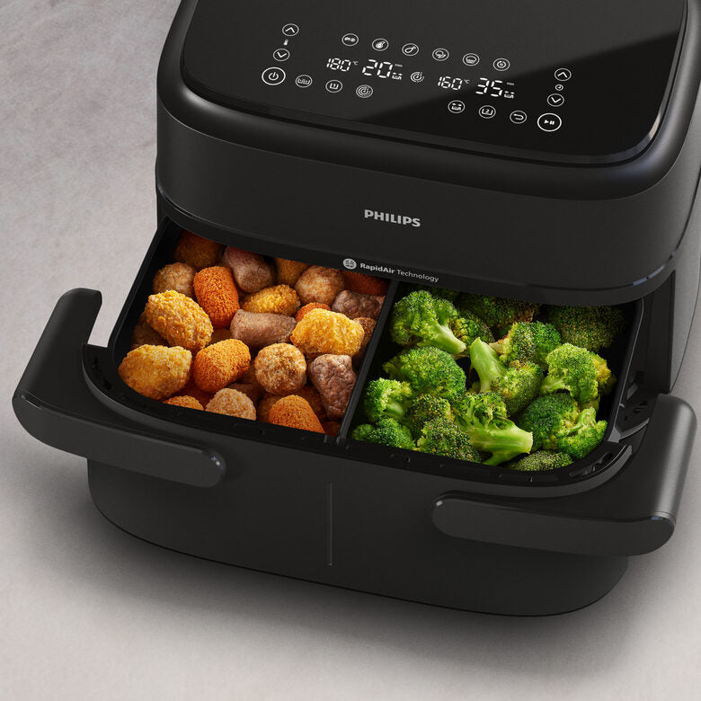 Philips Serie 1000 Airfryer con cestello flexi/doppio, friggitrice ad aria da 7.1L, 10 metodi di cottura, App per ricette NA150/00