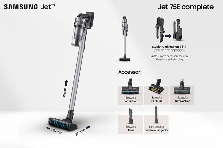 Samsung Aspirapolvere senza filo Jet™ 75E complete 200W VS20B75ACR5