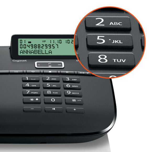 Gigaset DA 611 Telefono analogico Identificatore di chiamata Nero