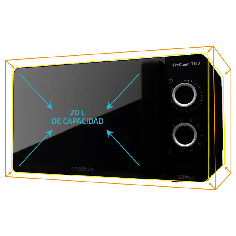 Cecotec ProClean 3130 Over the range Microonde con grill 20 L 700 W Nero