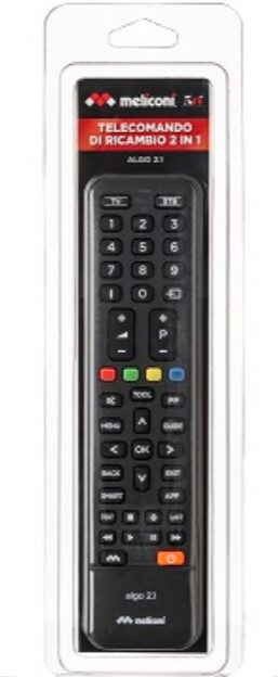 Meliconi Algo 2.1 telecomando IR Wireless DTV, DVD/Blu-ray, DVR, Sistema Home cinema, Sky, Altoparlante Soundbar, TV, Sintonizzatore TV, Set-top box TV, Web TV Pulsanti