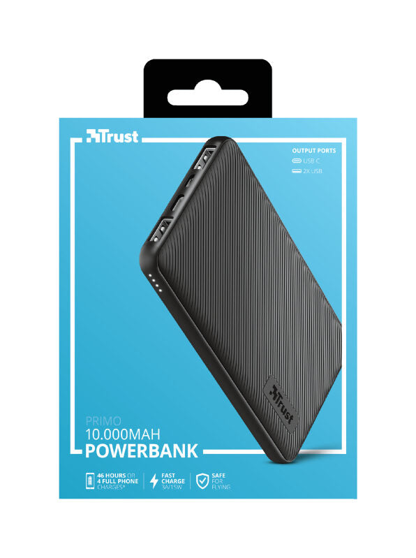 Trust Primo batteria portatile Ioni di Litio 10000 mAh Nero