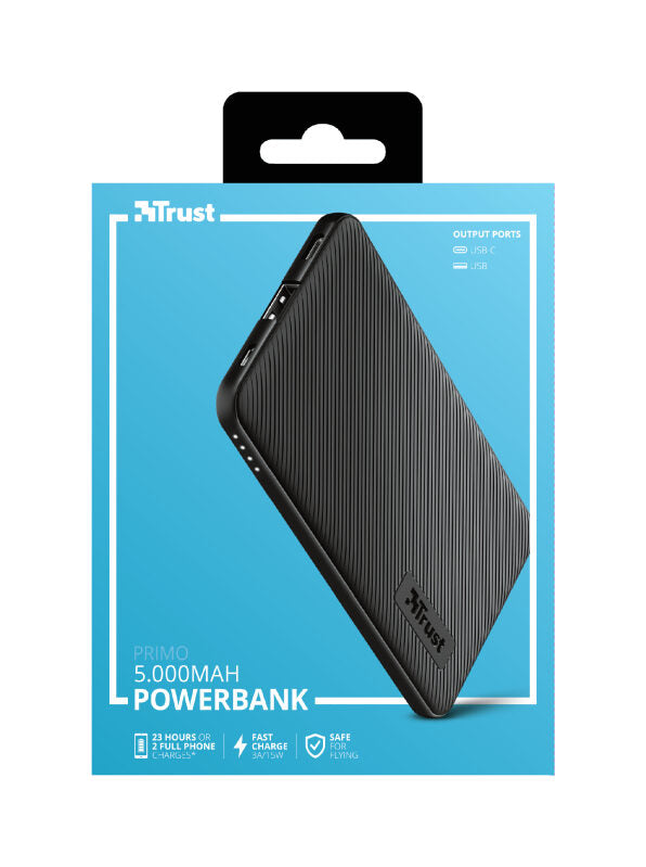 Trust Primo batteria portatile Ioni di Litio 5000 mAh Nero