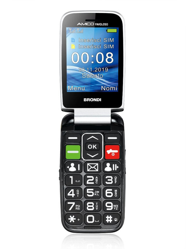 Brondi Amico Favoloso 7,11 cm (2.8") Nero Telefono di livello base
