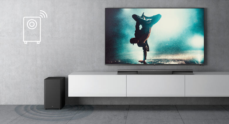 TCL Soundbar TS9030 Dolby Atmos 3.1 con subwoofer wireless per TV compatibile con Google Assistant & Apple Airplay (tecnologia RayDanz, Chromecast integrato, HDMI ARC, kit montaggio a parete