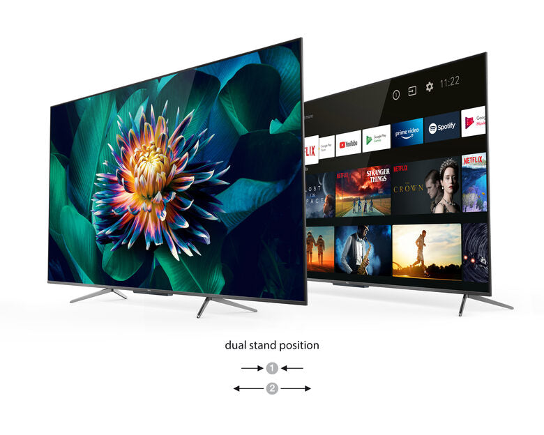 TCL 55C715 55 pollici QLED TV, 4K Ultra HD, Smart TV con sistema Android 9.0 (HDR 10+, Micro dimming, Dolby Vision-Atmos), Controllo Vocale Hands-Free, Design ultra sottile in alluminio e se