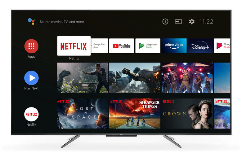 TCL 55C715 55 pollici QLED TV, 4K Ultra HD, Smart TV con sistema Android 9.0 (HDR 10+, Micro dimming, Dolby Vision-Atmos), Controllo Vocale Hands-Free, Design ultra sottile in alluminio e se