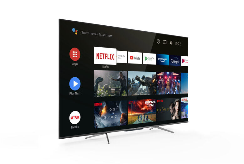 TCL 55C715 55 pollici QLED TV, 4K Ultra HD, Smart TV con sistema Android 9.0 (HDR 10+, Micro dimming, Dolby Vision-Atmos), Controllo Vocale Hands-Free, Design ultra sottile in alluminio e se