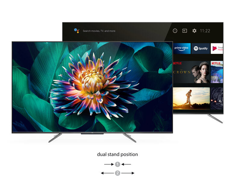TCL 55C715 55 pollici QLED TV, 4K Ultra HD, Smart TV con sistema Android 9.0 (HDR 10+, Micro dimming, Dolby Vision-Atmos), Controllo Vocale Hands-Free, Design ultra sottile in alluminio e se
