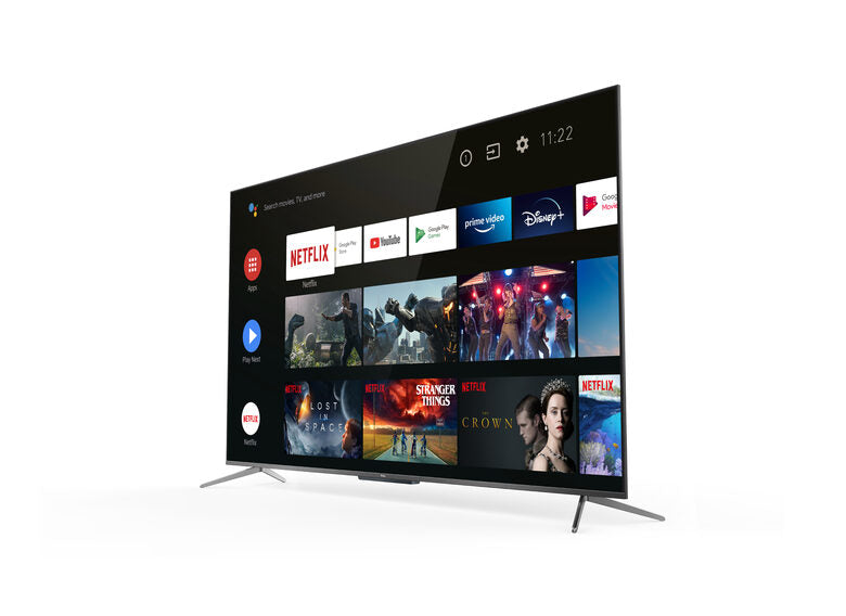 TCL 50C715 50 pollici QLED TV, 4K Ultra HD, Smart TV con sistema Android 9.0 (HDR 10+, Micro dimming, Dolby Vision-Atmos), Controllo Vocale Hands-Free, Design ultra sottile in alluminio e se