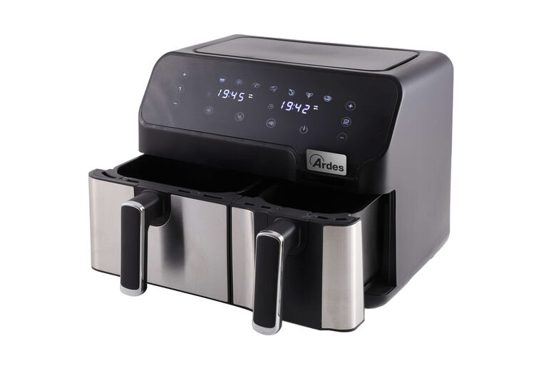Ardes ARFRYA03D friggitrice Doppia 9 L Indipendente Friggitrice ad aria calda Nero, Acciaio inossidabile