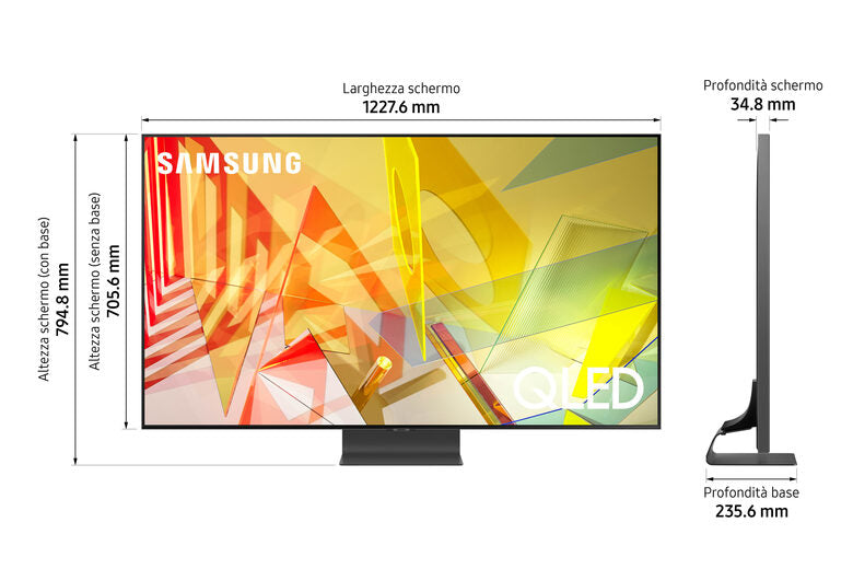 Samsung QE55Q95TAT 139,7 cm (55") 4K Ultra HD Smart TV Wi-Fi Nero, Argento