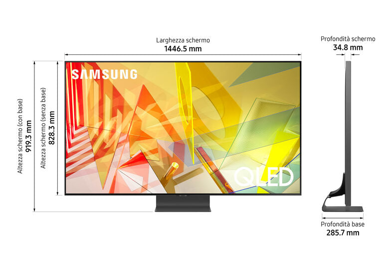Samsung QE65Q95TAT 165,1 cm (65") 4K Ultra HD Smart TV Wi-Fi Nero, Argento