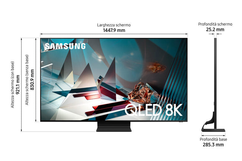 Samsung Series 8 QE65Q800TAT 165,1 cm (65") 8K Ultra HD Smart TV Wi-Fi Nero