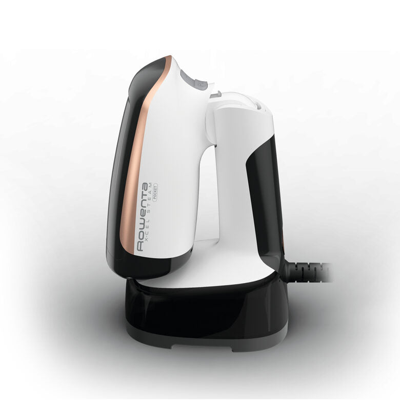 Rowenta DR3030 Access Steam Pocket Stiratore Verticale, Pronto in 15 Sec, Compatto e Leggero, Uccide Batteri, Rimuove Gli Allergeni, 1300 W, Acciaio Inossidabile, Nero/Bianco/Rosa