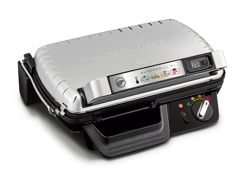 Rowenta GR461B SuperGrill XL, 2 Posizioni di Cottura, Termostato regolabile, Facile da pulire
