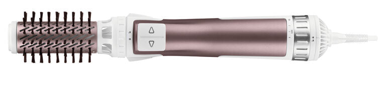 Rowenta Brush Activ Premium Care CF9540 Spazzola Rotante e Asciugante per Volume, Doppio Generatore di Ioni, con Setole Naturali, 1000 W, Rosa Cannella/Bianco/Alluminio