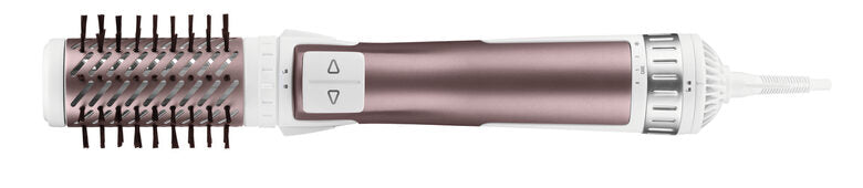 Rowenta Brush Activ Premium Care CF9540 Spazzola Rotante e Asciugante per Volume, Doppio Generatore di Ioni, con Setole Naturali, 1000 W, Rosa Cannella/Bianco/Alluminio
