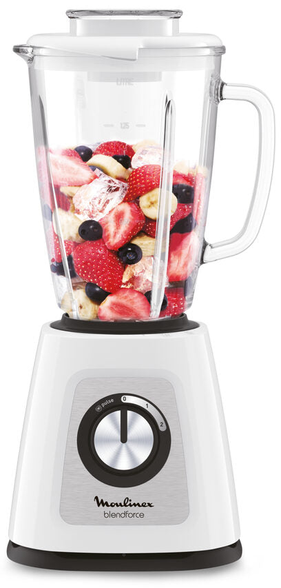 Moulinex LM4351 BlendForce 2, Frullatore, Tecnologia Powelix, Lame affilate, Vaso Termoresistente 1.7 L, Sistema di Raffreddamento, Sistema Smart Lock, 800 W