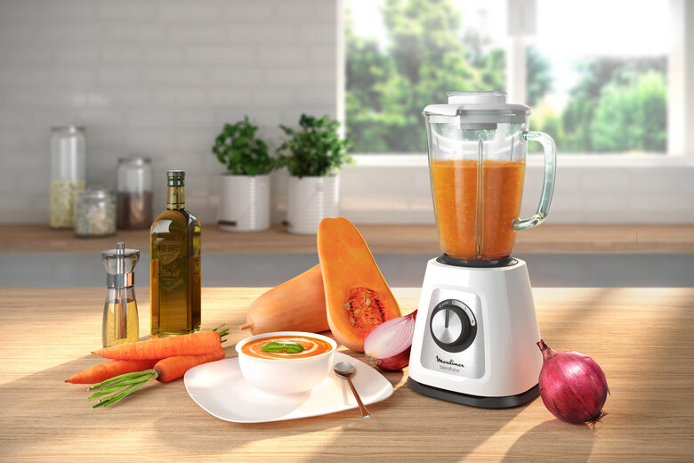Moulinex LM4351 BlendForce 2, Frullatore, Tecnologia Powelix, Lame affilate, Vaso Termoresistente 1.7 L, Sistema di Raffreddamento, Sistema Smart Lock, 800 W