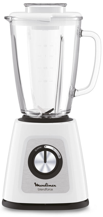 Moulinex LM4351 BlendForce 2, Frullatore, Tecnologia Powelix, Lame affilate, Vaso Termoresistente 1.7 L, Sistema di Raffreddamento, Sistema Smart Lock, 800 W