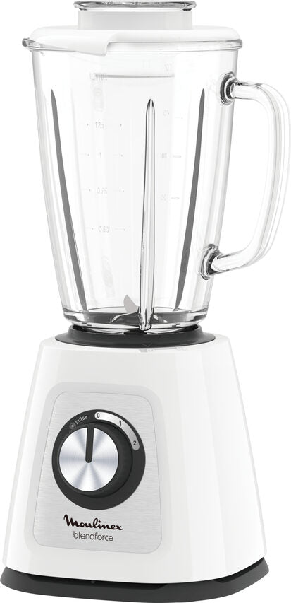Moulinex LM4351 BlendForce 2, Frullatore, Tecnologia Powelix, Lame affilate, Vaso Termoresistente 1.7 L, Sistema di Raffreddamento, Sistema Smart Lock, 800 W