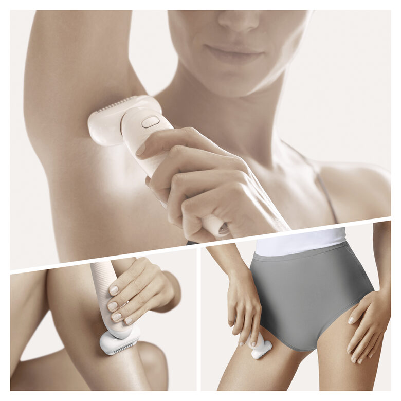 Braun Silk-épil 9 Flex 9-002 - Epilatore Elettrico Donna Bianco/Oro Con Testina Flessibile Per Un’Epilazione Più Semplice