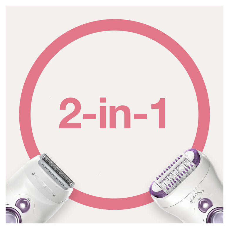 Braun Silk-épil 9 9-710, Epilatore Elettrico Donna Bianco/Viola Per Una Rimozione Duratura Dei Peli