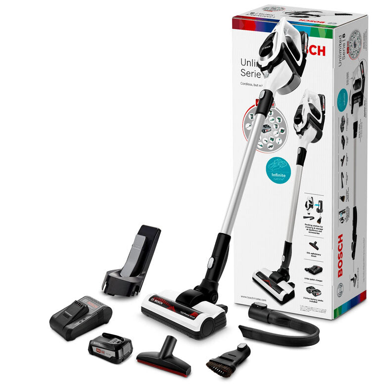 Bosch Serie 8 BBS812PCK aspirapolvere senza filo Bianco Senza sacchetto