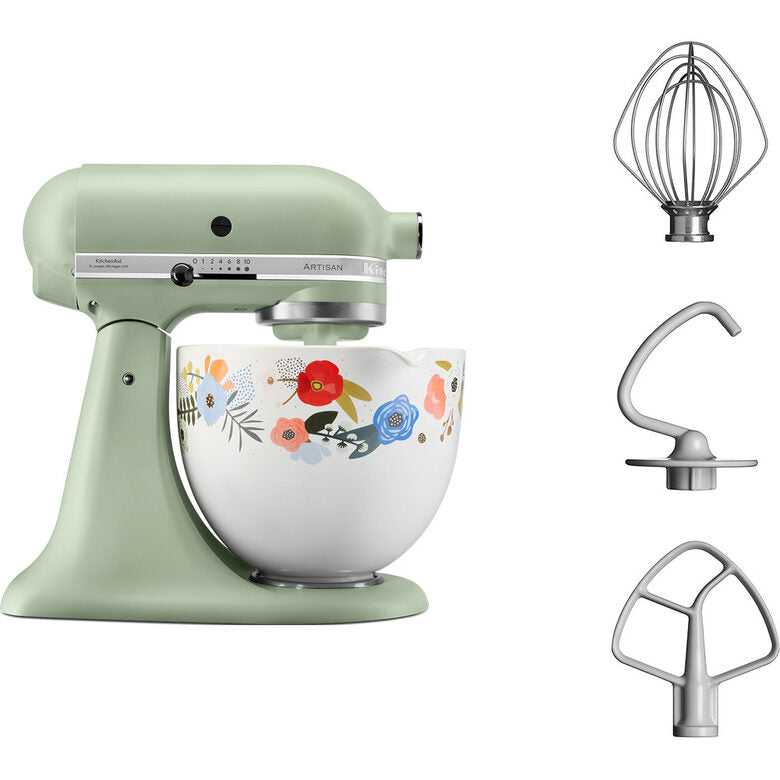 KitchenAid Artisan Spring Floral Sbattitore con base 300 W Blu, Verde, Rosso, Bianco, Giallo