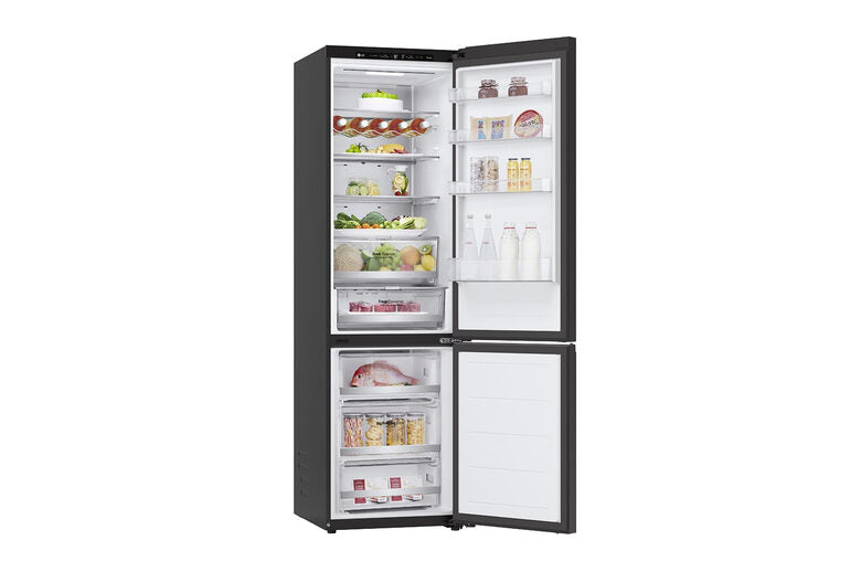LG GBB72BM9DQ Frigorifero combinato, Classe D, 387L, Wi-Fi, Wine Rack, Porta in vetro,Nero
