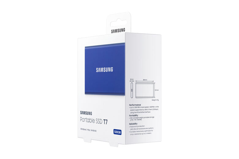 Samsung Portable SSD T7 500 GB Blu