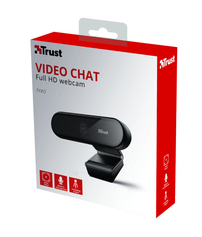 Trust Tyro webcam 1920 x 1080 Pixel USB Nero