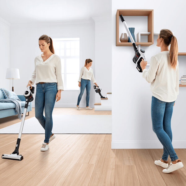 Bosch Serie 6 BCS61113 scopa elettrica Aspirapolvere a bastone 2 in 1 Batteria Secco Senza sacchetto Bianco