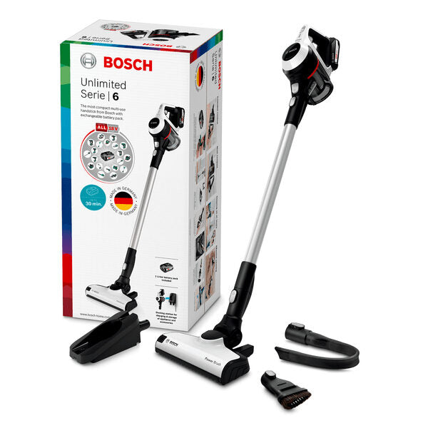 Bosch Serie 6 BCS61113 scopa elettrica Aspirapolvere a bastone 2 in 1 Batteria Secco Senza sacchetto Bianco