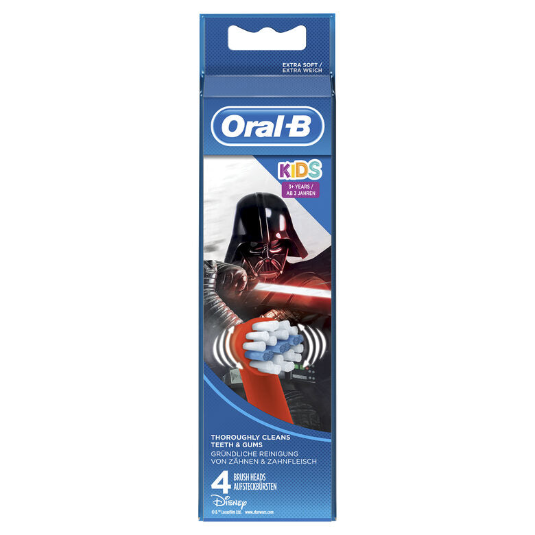 Oral-B Kids Testine Di Ricambio Bambini (4 pezzi), Star Wars