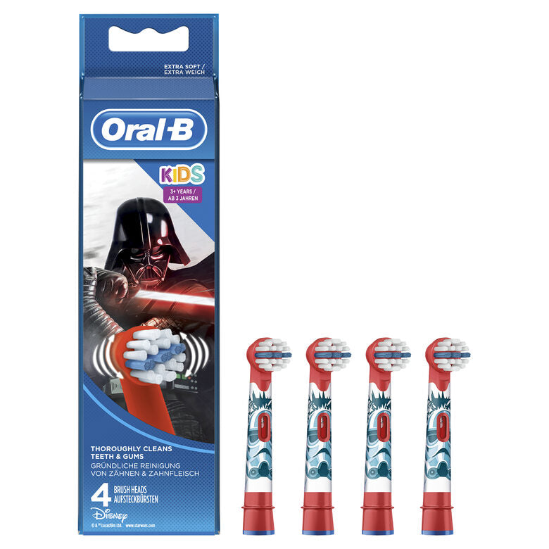 Oral-B Kids Testine Di Ricambio Bambini (4 pezzi), Star Wars