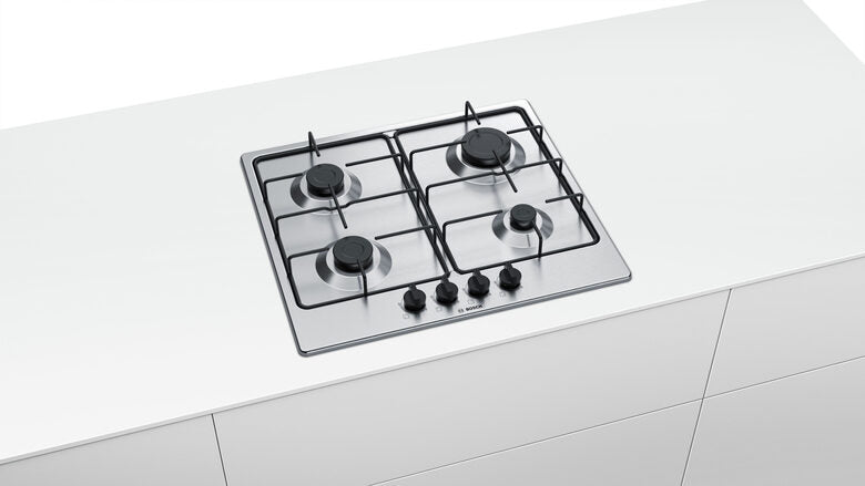Bosch Serie 4 PGP6B5B85 piano cottura Acciaio inossidabile Da incasso 58 cm Gas 4 Fornello(i)