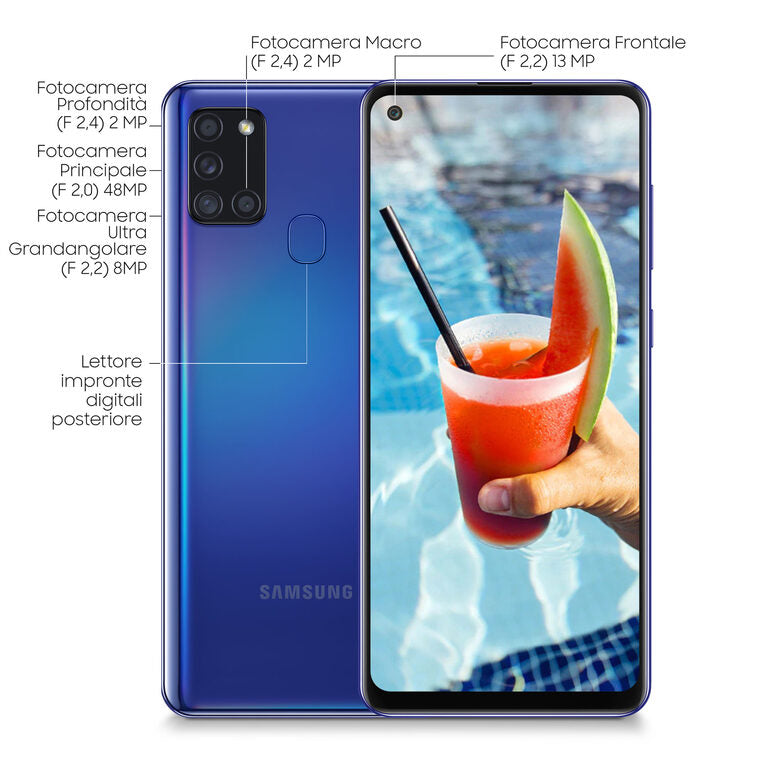 Samsung Galaxy A21s SM-A217F/DSN 16,5 cm (6.5") Doppia SIM Android 10.0 4G USB tipo-C 3 GB 32 GB 5000 mAh Blu
