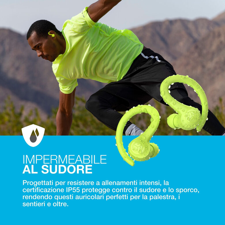 JLab Go Air Sport Cuffie True Wireless Stereo (TWS) In-ear Bluetooth Giallo