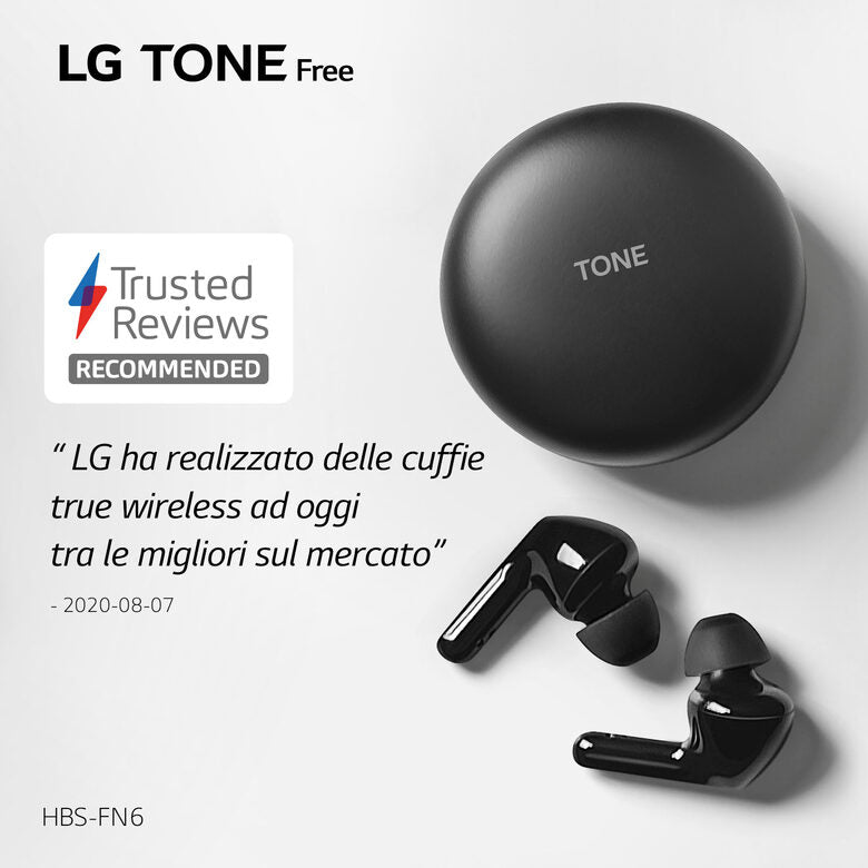 LG TONE Free FN6 Black Cuffie Bluetooth True Wireless con custodia UVnano