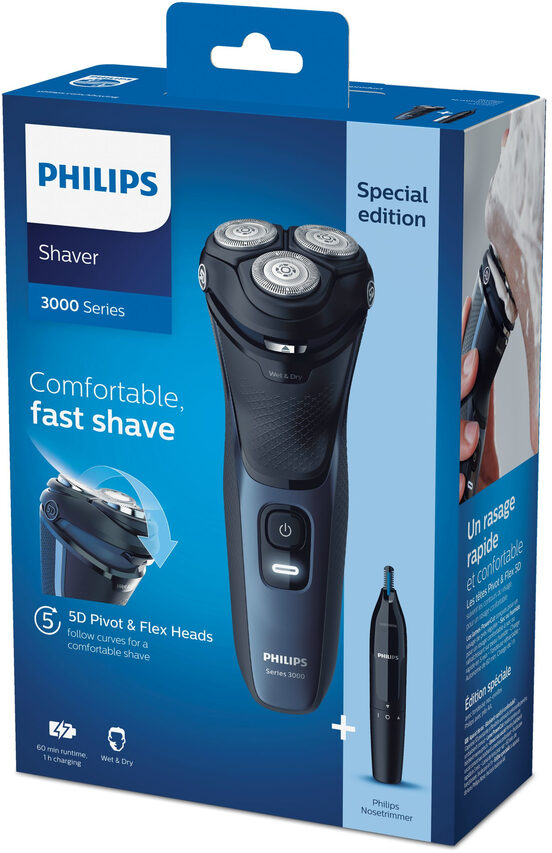 Philips 3000 series Rasoio elettrico Wet & Dry, Serie 3000