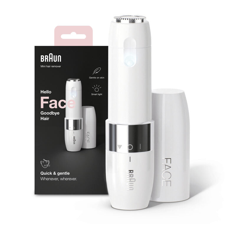 Braun Face FS1000 Mini Depilatore, Epilazione Elettrica Viso Donna, Bianco