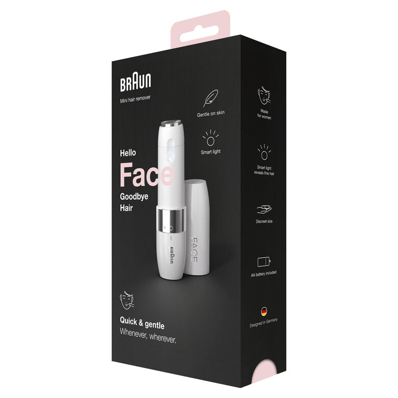Braun Face FS1000 Mini Depilatore, Epilazione Elettrica Viso Donna, Bianco