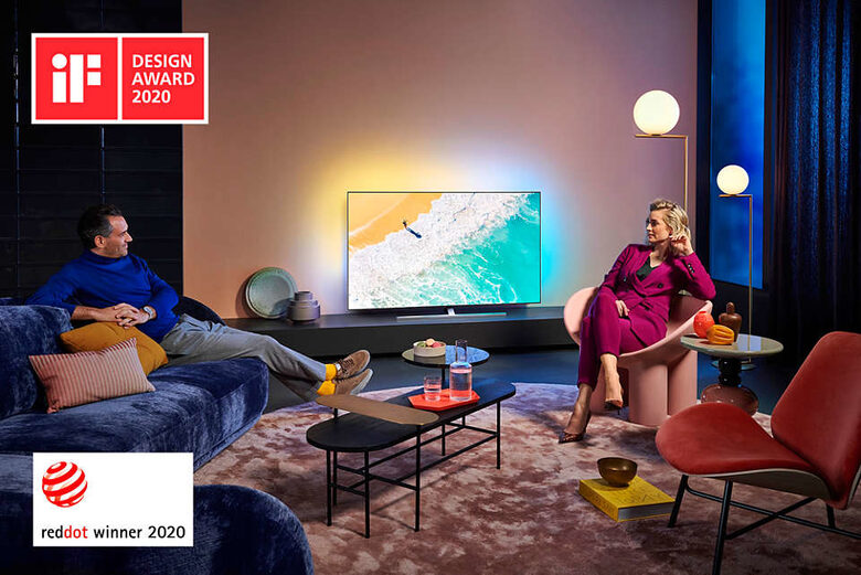Philips 55OLED855/12 TV OLED 55" 4K Ultra HD Smart TV Wi-Fi Nero, Argento