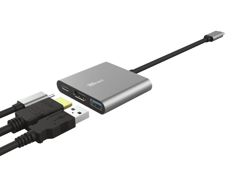 Trust Dalyx USB 3.2 Gen 1 (3.1 Gen 1) Type-C 5 Mbit/s Alluminio, Nero